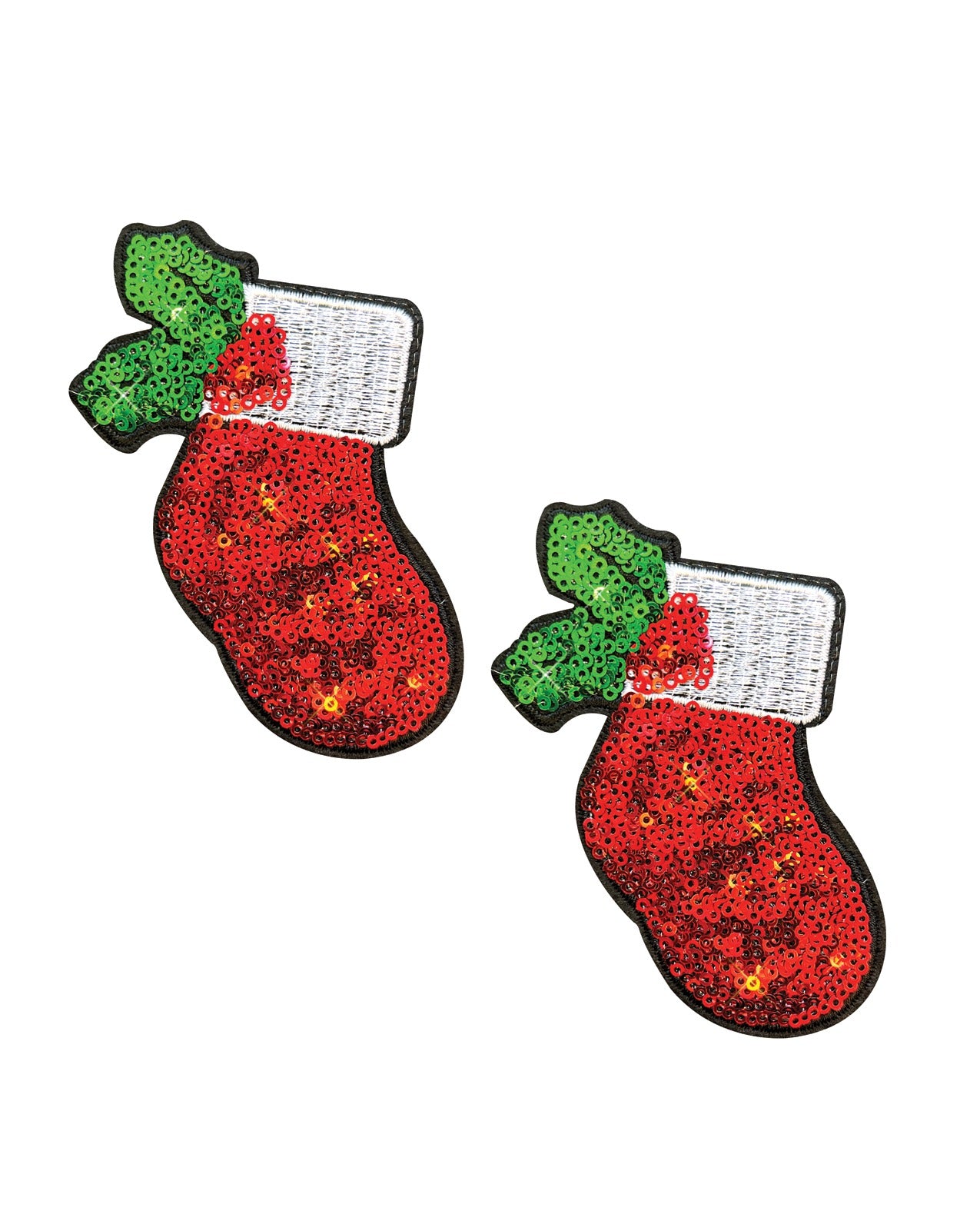 Christmas Stockings Sequin Pasties Nipple Cover Multicolor One Size