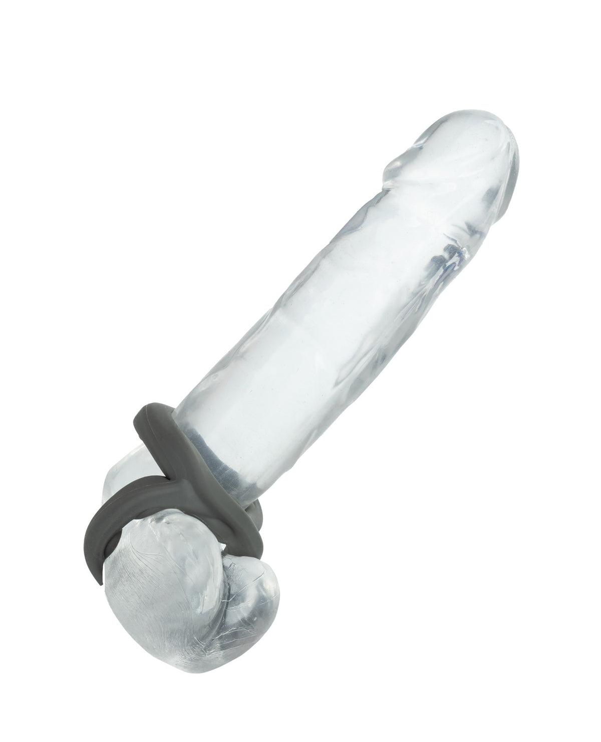 Alpha Liquid Silicone Dual Loop Beaded Cock Ring Grey