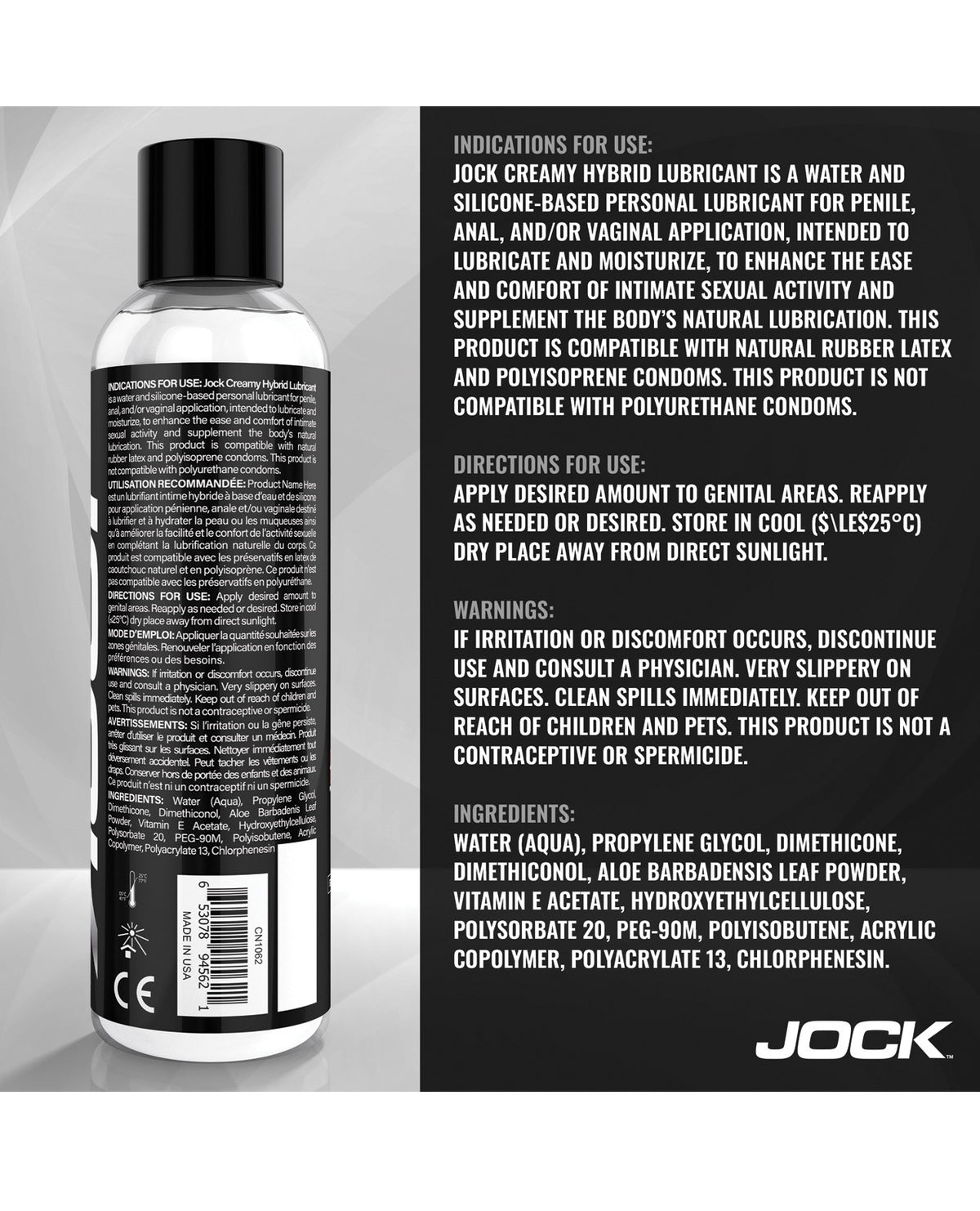 Curve Toys Jock Creamy Cum Hybrid Personal Lubricant For Adults