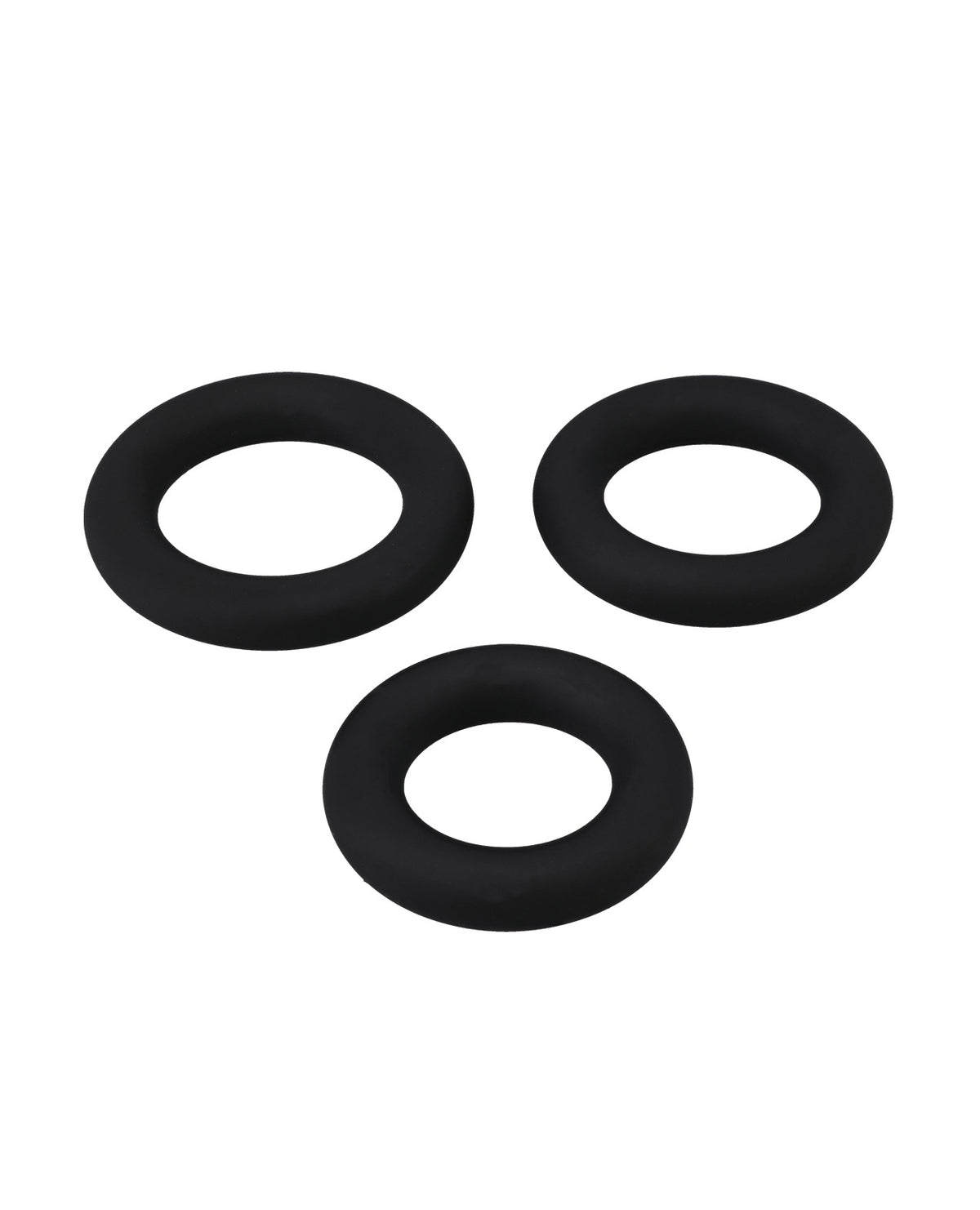 Titanmen Premium Cushioned Silicone Cock Ring Set 3 Piece Black