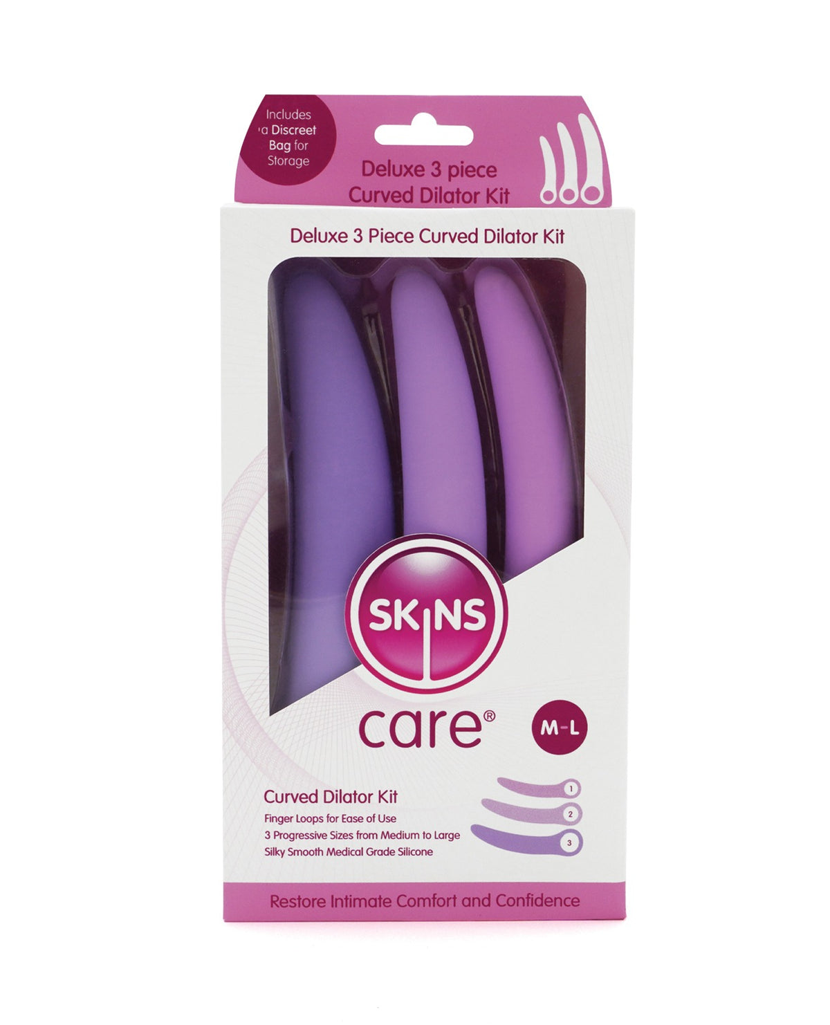Dilatateurs courbés en silicone Skins Care Lot de 3 Taille moyenne grande Qualité médicale
