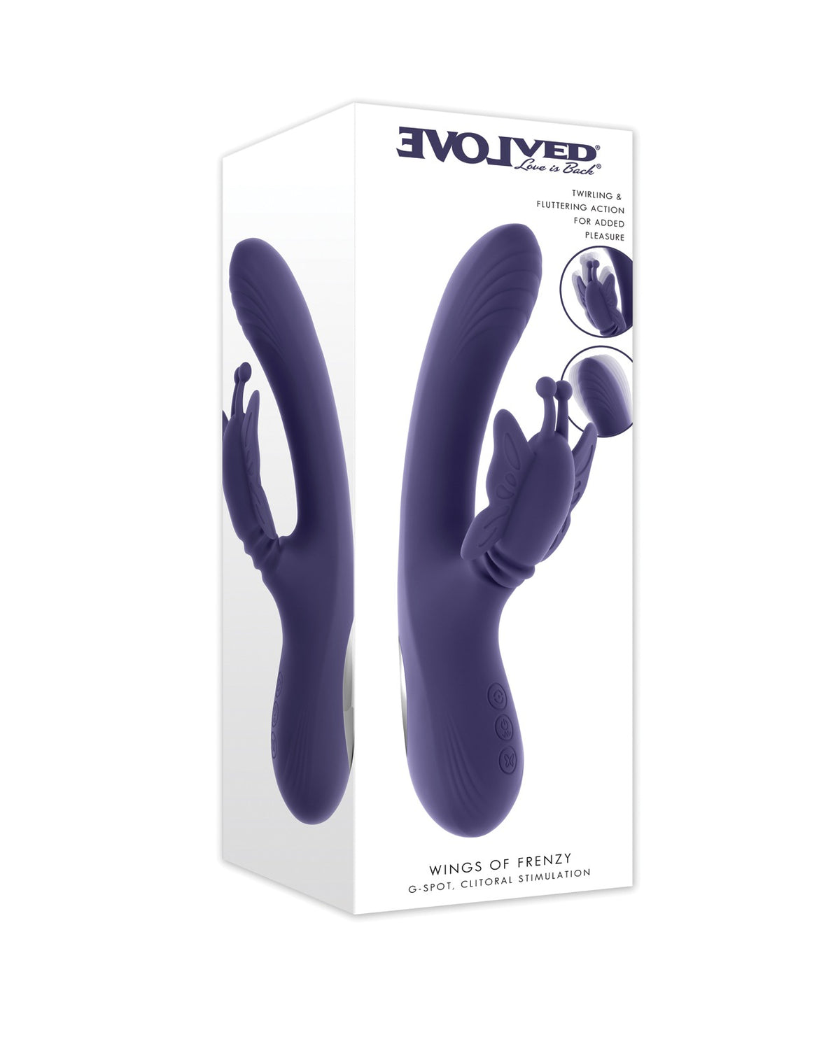 Evolved Wings Of Frenzy Dual Motor Butterfly Clitoral Vibe In Purple