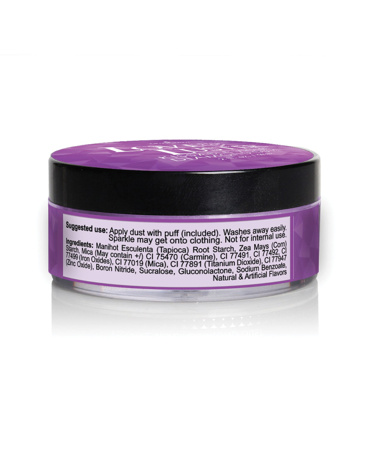 Sensuva Kissable Violet Diamond Dust, scintillant pour le corps, 2 Oz, parfum barbe à papa