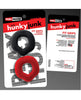 Bild in den Galerie-Viewer laden, Hunky Junk Fit Grips Ergo Penisringe, 2er-Pack, weiches Silikon, schwarz-rot
