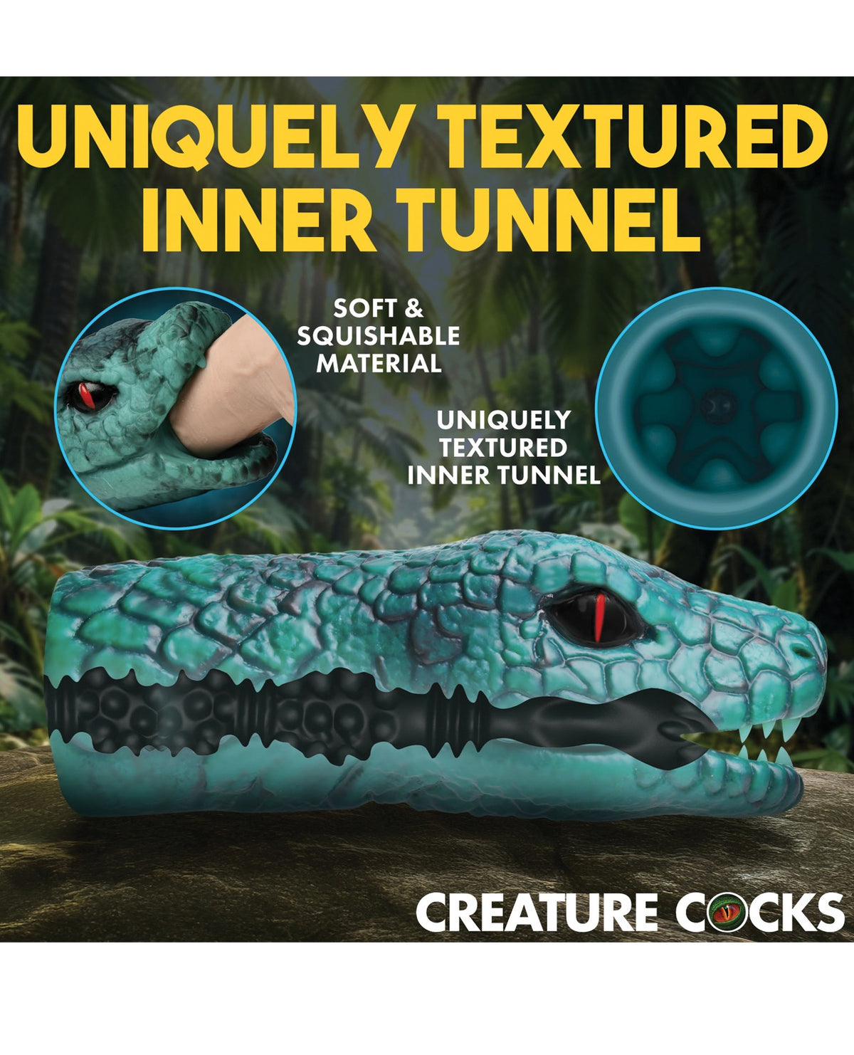 Creature Cocks Python Vibrating Silicone Masturbator With Ridges