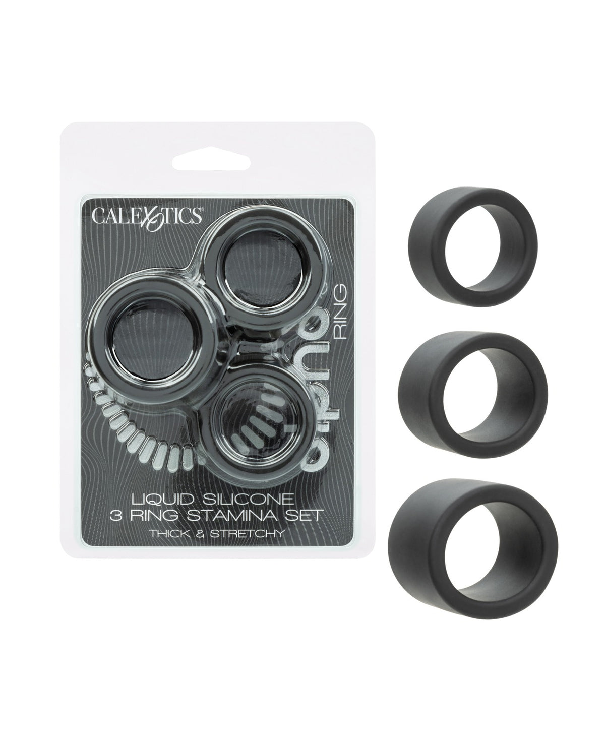 Set de triple anillo para el pene de silicona líquida premium Alpha para mejorar la resistencia