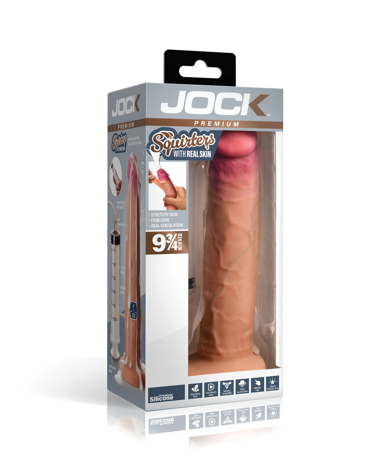 Curve Toys Jock Dual Density Realistic Ejaculating Silicone Dildo
