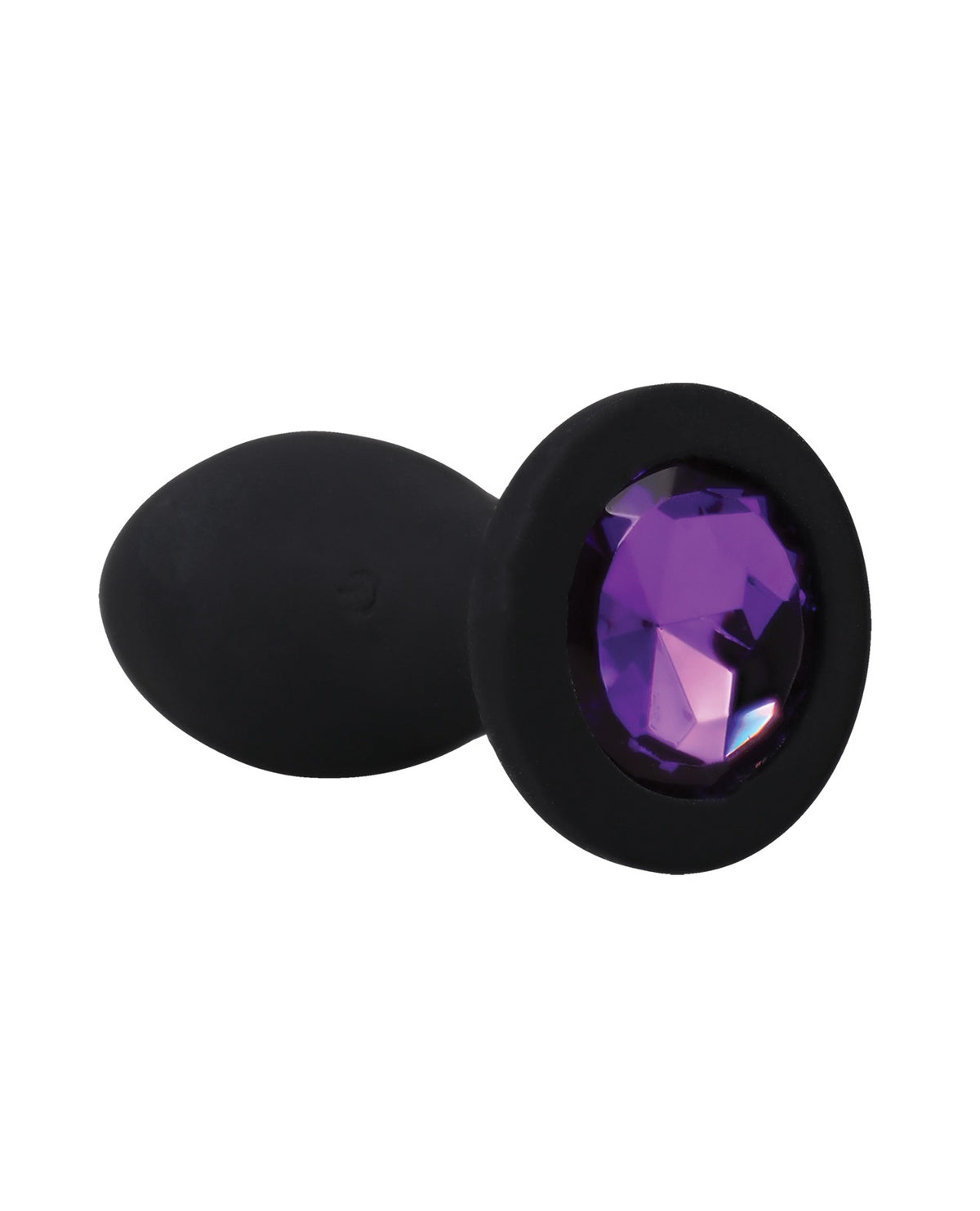 Plug vibratorio de silicona con joyas Booty Bling de 3 pulgadas, negro y morado, portátil