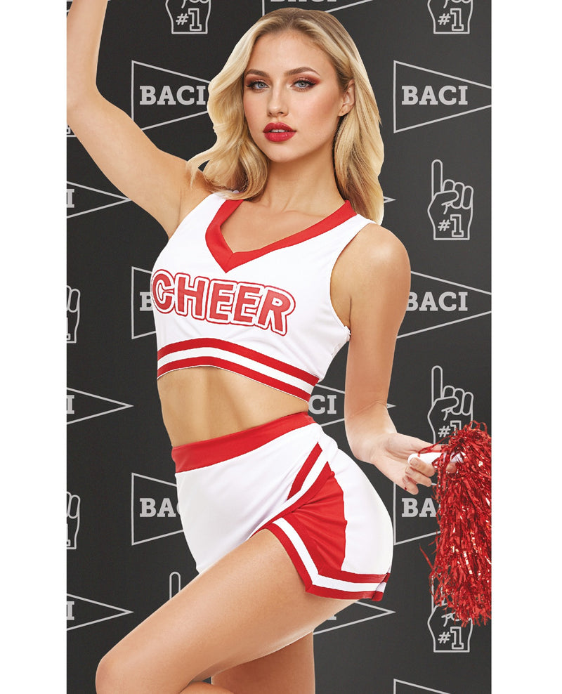 Bild in den Galerie-Viewer laden, Dreams By Baci Gameday Hottie vierteiliges Dessous-Set, Rot-Weiß
