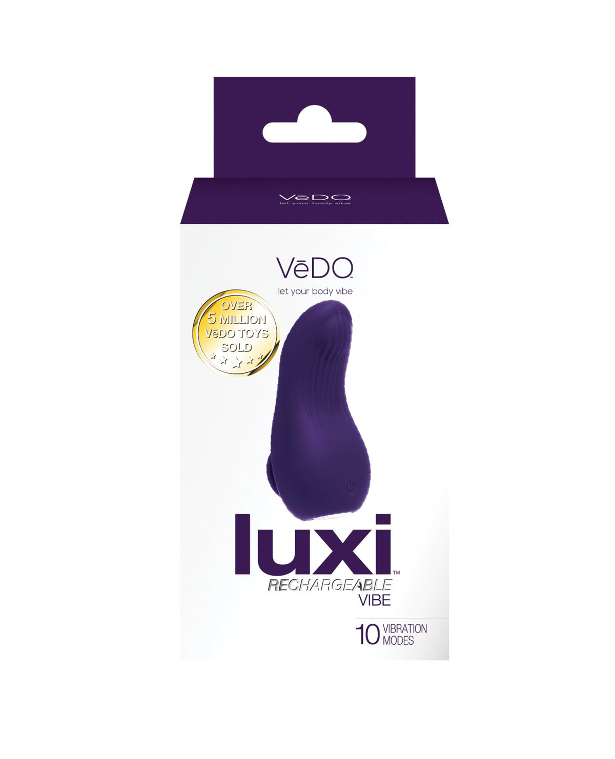Vibrador de dedo recargable para el clítoris VeDo Luxi, sumergible, impermeable, morado