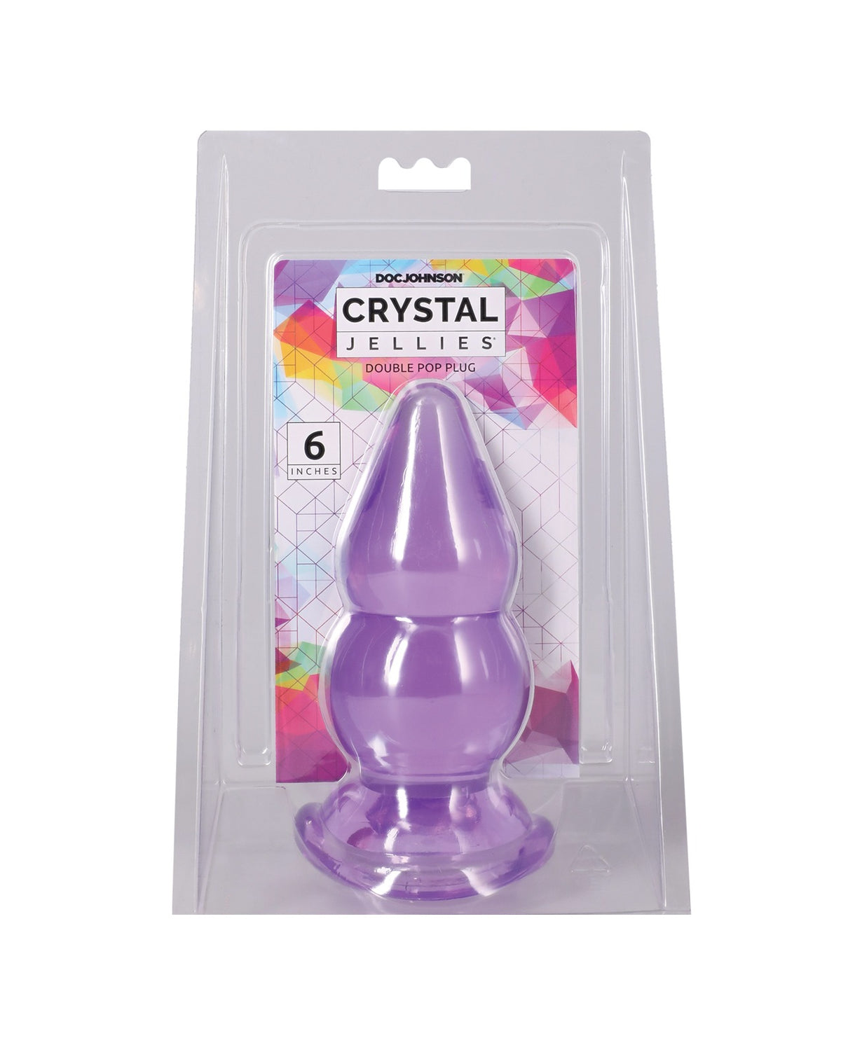 Doc Johnson Crystal Jellies 6 Double Pop Analplug, lila