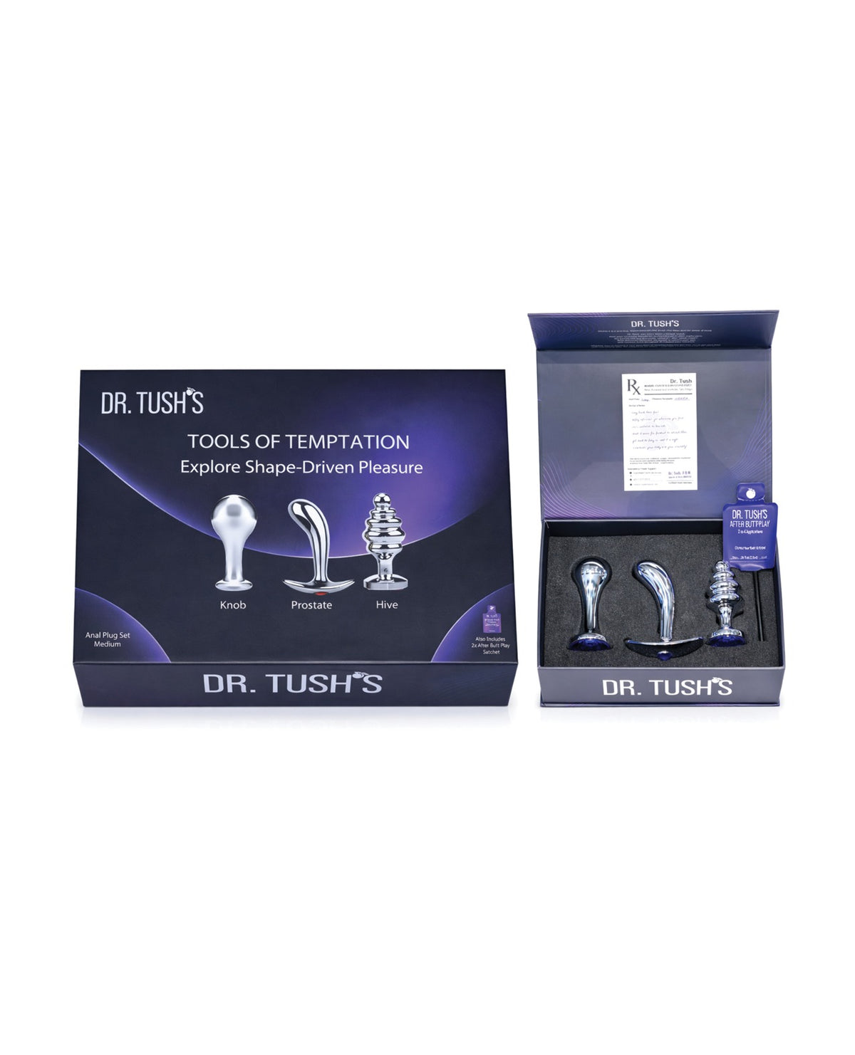 Set de trei pluguri anale mici, complet metalice, Dr. Tush Tools of Temptation, cu finisaj lustruit