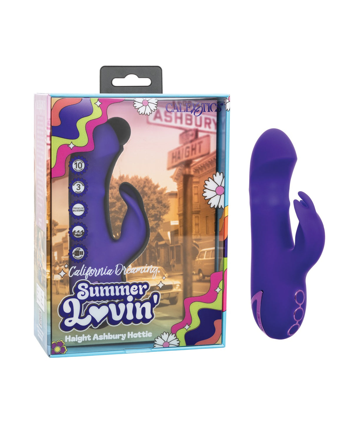 California Dreaming Haight Ashbury Hottie Dual Stimulator Vibrator Rotating
