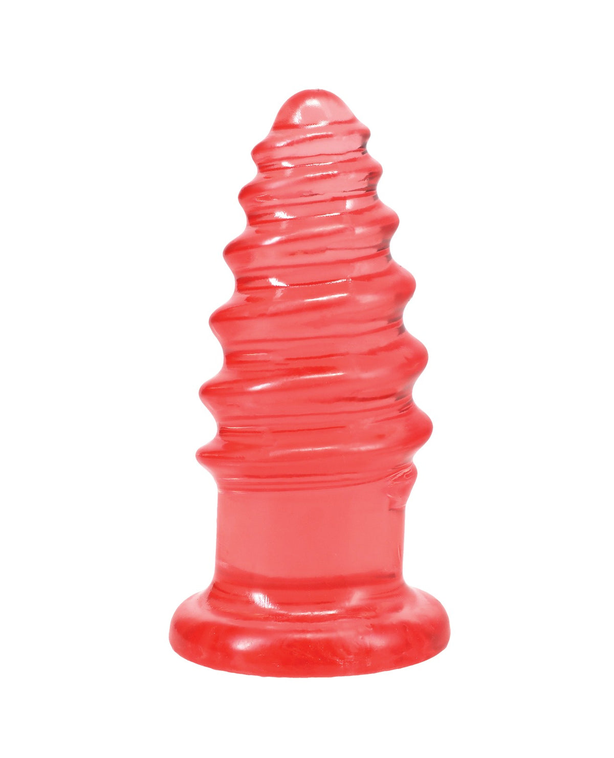 Giocattolo anale Twist in Crystal Jelly Doc Johnson, rosa, da 6 pollici, con rilievi e base svasata