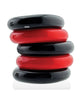 Load image into Gallery viewer, Hunky Junk Jacker 5 Pack Super Stretch Cockrings Soft Black And Red
