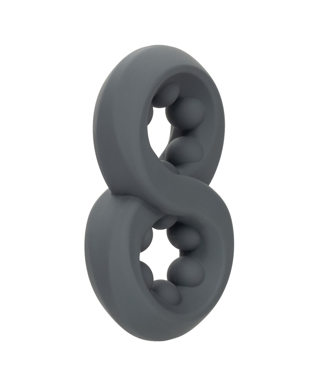 Alpha Liquid Silicone Dual Loop Beaded Cock Ring Grey