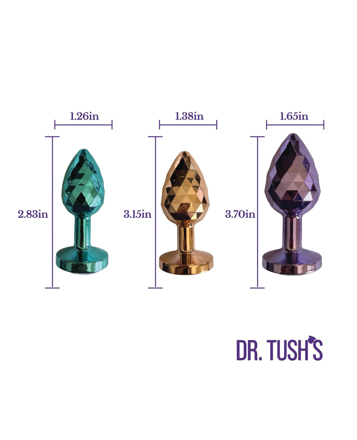 Dr Tush Dragon Pearls Metal Anal Plug Set Small Medium Large