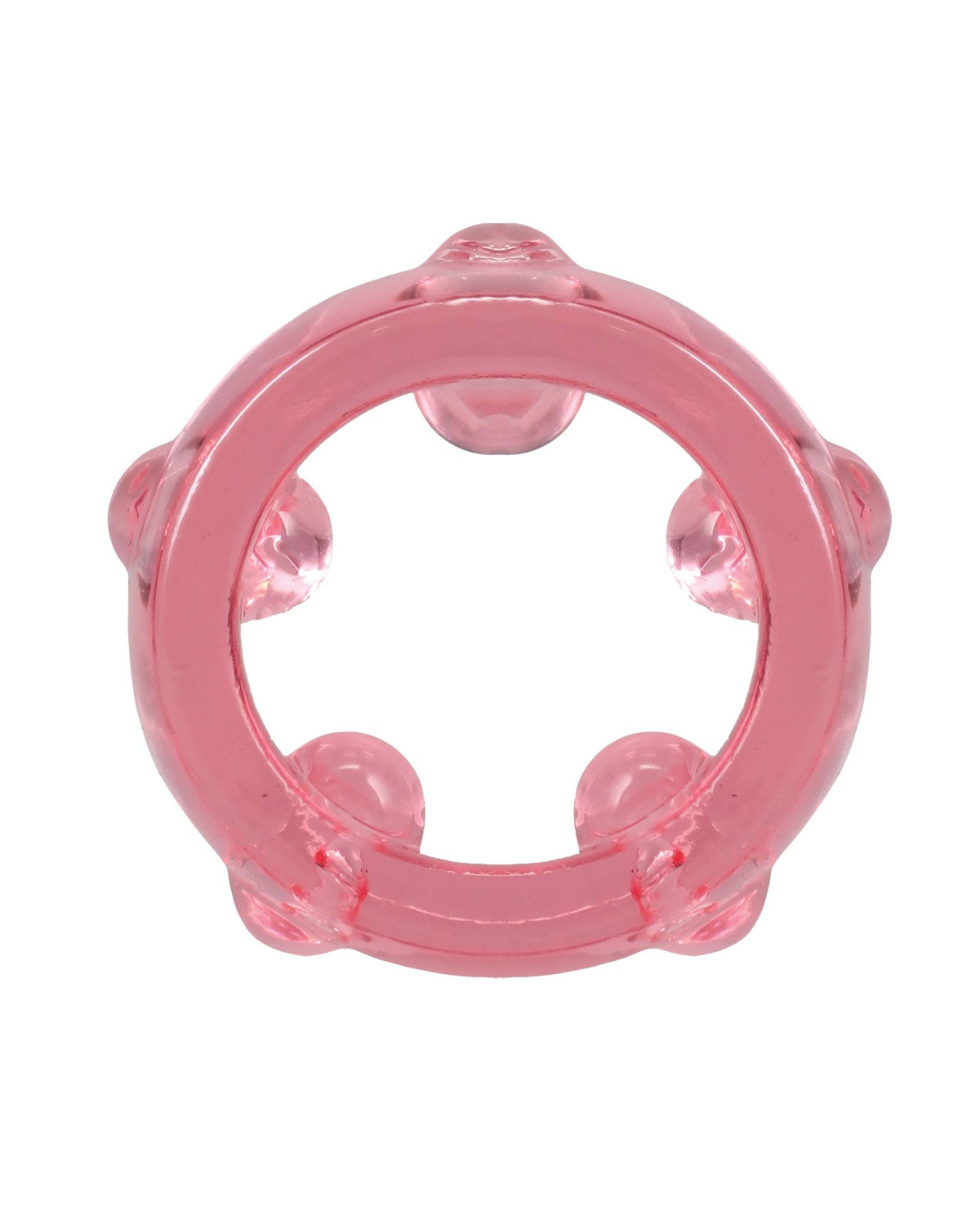 Conjunto de anéis penianos texturizados elásticos Crystal Jellies rosa para homens