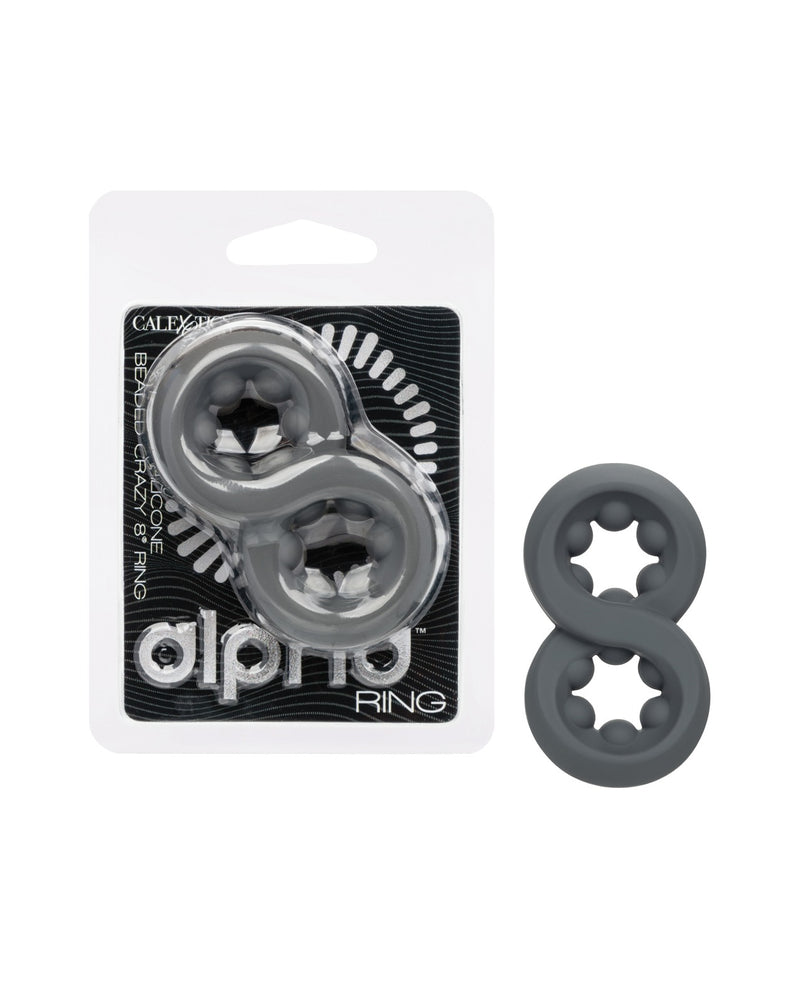 Load image into Gallery viewer, Alpha Liquid Silicone Dual Loop Beaded Cock Ring Grey
