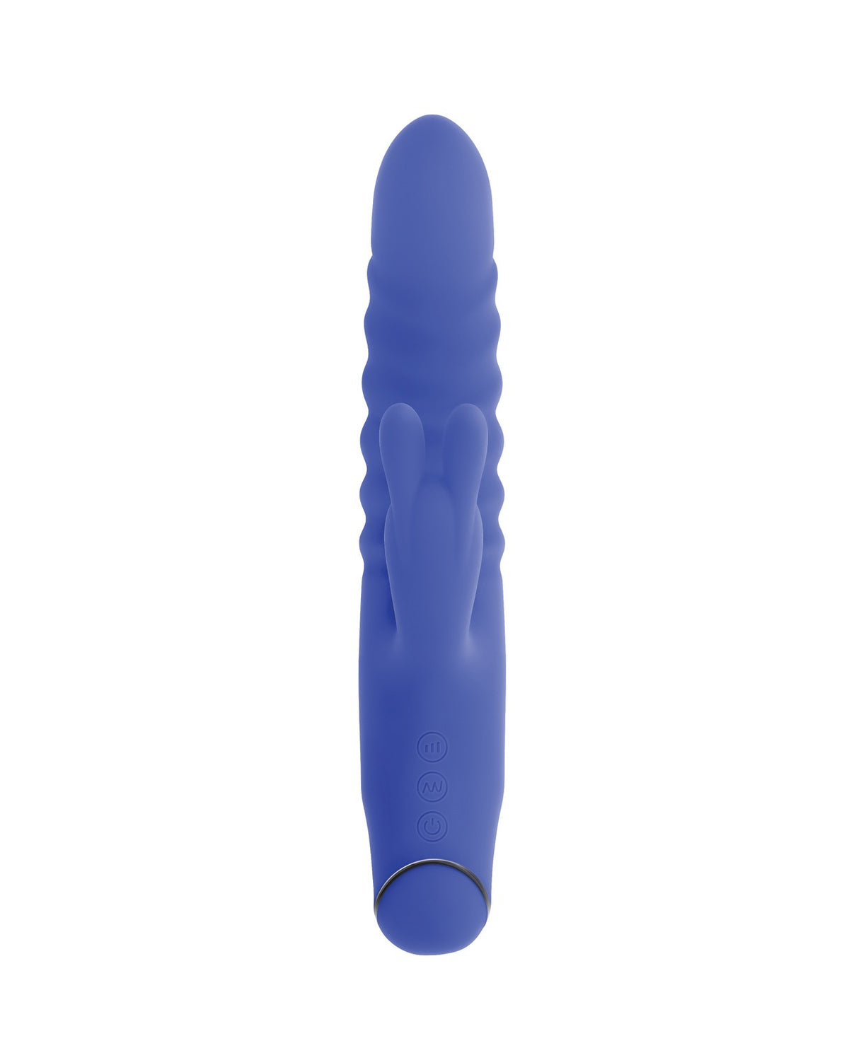 Evolved Knock Knock Blue Rabbit Vibrator With Ribbed Shaft And Dual Power