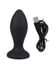 Cargue la imagen en el visor de la galería, Plug vibratorio de silicona con joyas Booty Bling de 3 pulgadas, negro y morado, portátil

