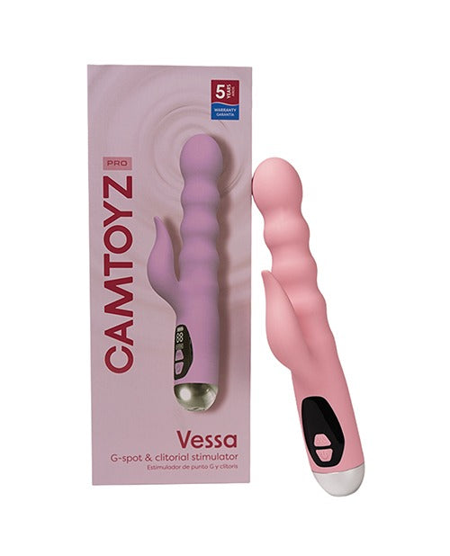 Cargue la imagen en el visor de la galería, Vibrador telescópico para clítoris y punto G Camtoyz Vessa, rosa
