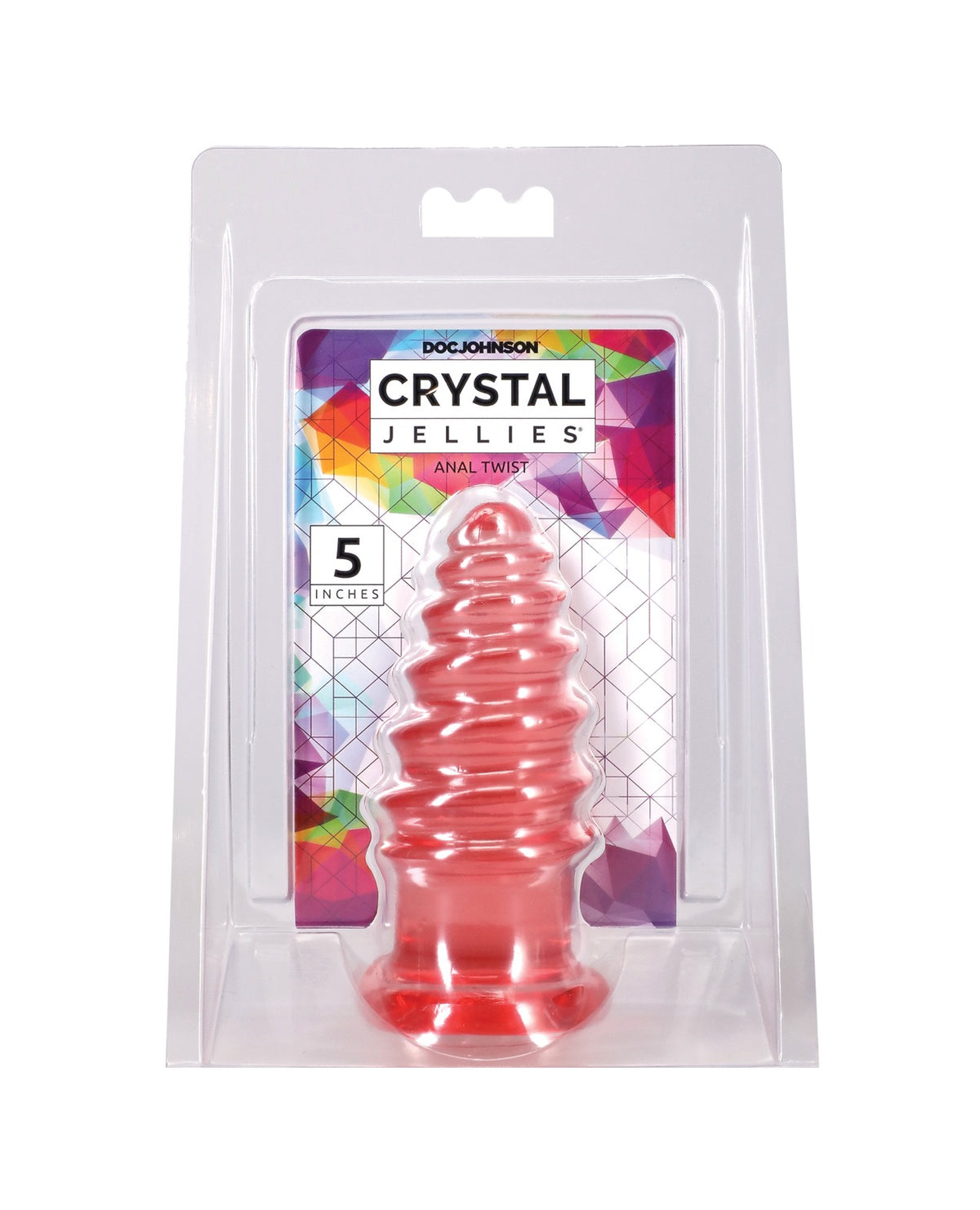 Twist anal flexível rosa de gelatina cristalina de 5 polegadas Doc Johnson
