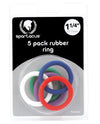 Rainbow Delight: Set of 5 Rubber Cock Rings 1.25 Inches