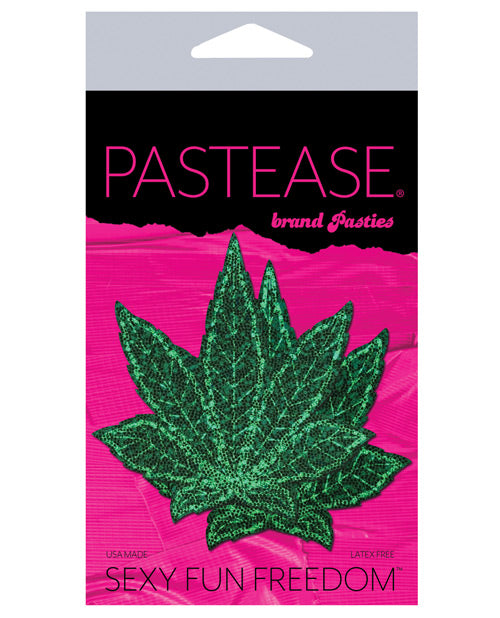 Pastease Premium Glitter Marijuana Leafs - Green O-s