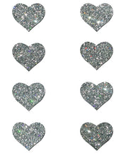 Load image into Gallery viewer, Pastease Premium Mini Glitter Hearts - Silver Pack Of 8
