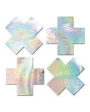 Load image into Gallery viewer, Pastease Premium Petites Holographic Plus X - Silver O-s Pack Of 2 Pair

