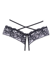 Load image into Gallery viewer, Adore Dare Me Cross Waist Open Lace Panty Black O-s
