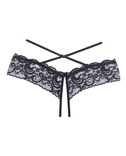 Load image into Gallery viewer, Adore Dare Me Cross Waist Open Lace Panty Black O-s
