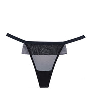 Load image into Gallery viewer, Adore Black Tie Mesh Front W-flounce Open Bow Back Panty Black O-s
