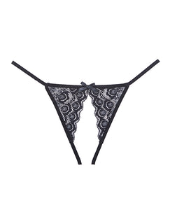 Adore Luv Web Strappy Open Front Panty Black O-s