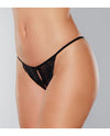 Adore Secrets Double Mini Bow Detail Open Back Lace Panty Black O-s