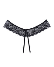 Ladda bilden i Galleri Viewer, Adore Foreplay Lace &amp; Mesh Front Open Panty Black O-s
