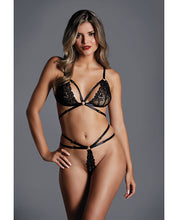Load image into Gallery viewer, Adore The Flame Strappy Lace Bra &amp; Thong O/s
