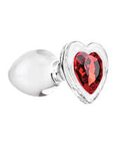 Load image into Gallery viewer, Adam &amp; Eve Red Heart Gem Glass Plug
