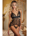 Allure Lace Peek A Boo Chemise & Ouverte G-string O/s