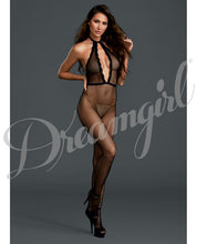 Load image into Gallery viewer, Fishnet Halter Bodystocking Black O-s
