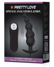 Load image into Gallery viewer, Pretty Love Vibrating Bead Shaped Butt Plug - Black
