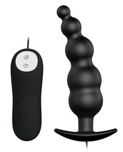 Load image into Gallery viewer, Pretty Love Vibrating Bead Shaped Butt Plug - Black
