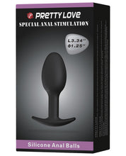 Load image into Gallery viewer, Pretty Love Silicone Anal Plug W/ball - Black
