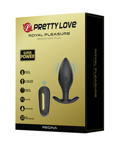 Pretty Love Regina Royal Pleasure Butt Plug - Black-gold