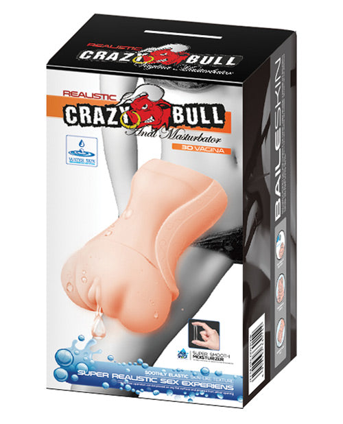 Crazy Bull No Lube Realistic Vagina Masturbator Sleeve - Ivory