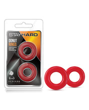 Load image into Gallery viewer, Blush Stay Hard Donut Rings - Red Pack Of 2
