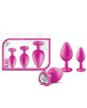 Load image into Gallery viewer, Blush Luxe Bling Plugs Training Kit - Pink W/white Gems
