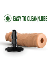 Load image into Gallery viewer, Blush Lock On 8&quot; Argonite Dildo W-suction Cup Adapter - Mocha
