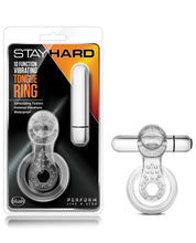 Load image into Gallery viewer, Blush Stay Hard Vibrating Tongue Ring - 10 Function Clear
